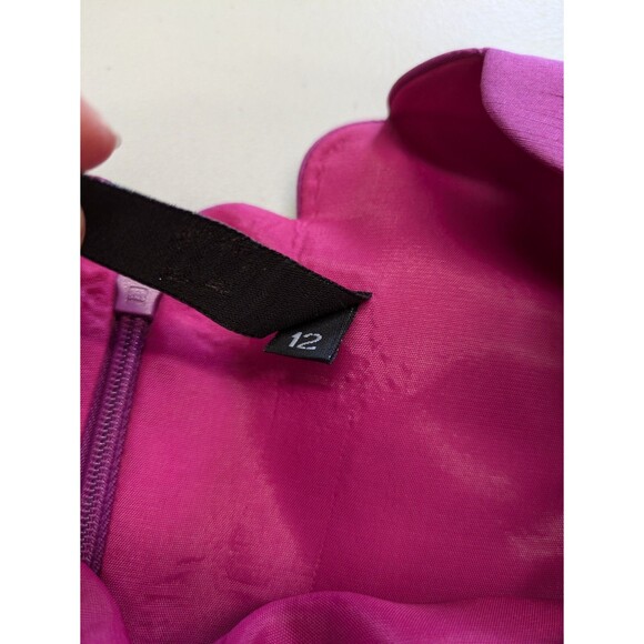 Laundry by Shelli Segal Silk Sheath Dress Pink Scallop Elegant Cocktail 12 - Picture 7 of 13